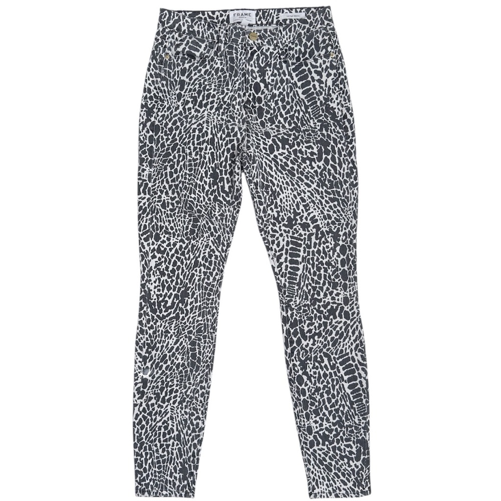 Frame Le High Skinny Monochrome Animal Print Jeans size 26